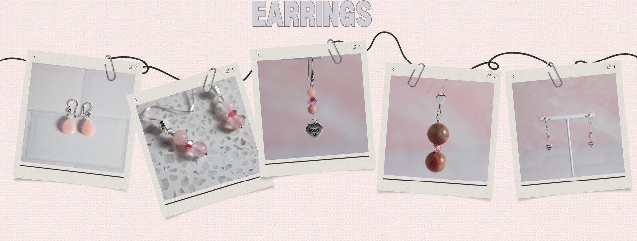 Pink stone earrings